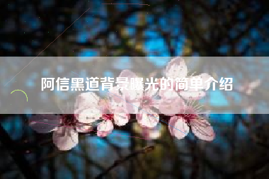 阿信黑道背景曝光的简单介绍