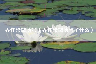 乔任梁微博号（乔任梁微博写了什么）