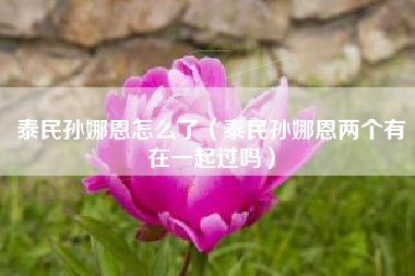 泰民孙娜恩怎么了（泰民孙娜恩两个有在一起过吗）