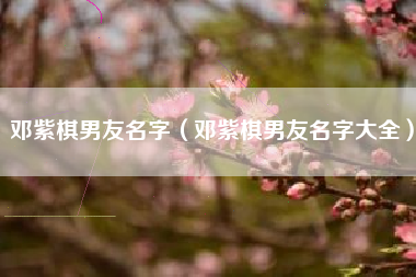 邓紫棋男友名字（邓紫棋男友名字大全）