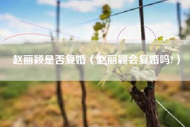 赵丽颖是否复婚（赵丽颖会复婚吗?）