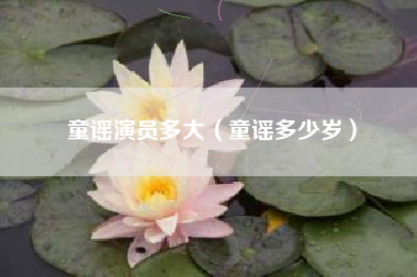 童谣演员多大（童谣多少岁）