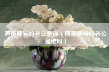 演员柳岩的老公是谁（演员柳岩的老公是谁呀）