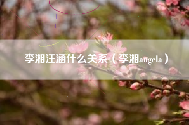 李湘汪涵什么关系（李湘angela）