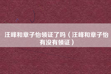 汪峰和章子怡领证了吗（汪峰和章子怡有没有领证）