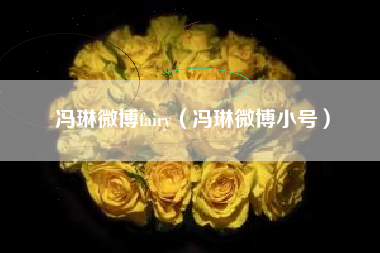 冯琳微博fairy（冯琳微博小号）