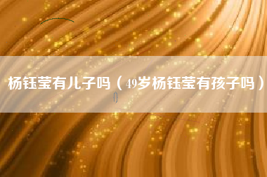 杨钰莹有儿子吗（49岁杨钰莹有孩子吗）