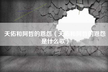 天佑和阿哲的恩怨（天佑和阿哲的恩怨是什么歌）