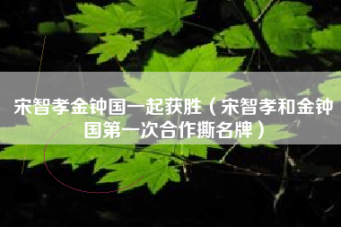 宋智孝金钟国一起获胜（宋智孝和金钟国第一次合作撕名牌）