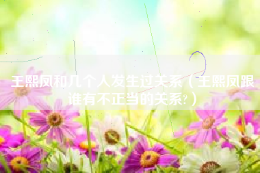 王熙凤和几个人发生过关系（王熙凤跟谁有不正当的关系?）
