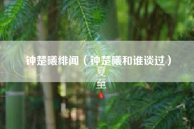 钟楚曦绯闻（钟楚曦和谁谈过）