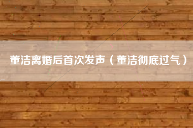 董洁离婚后首次发声（董洁彻底过气）