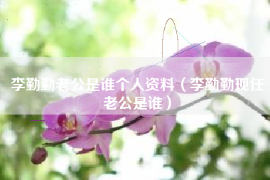 李勤勤老公是谁个人资料（李勤勤现任老公是谁）