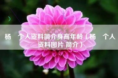 杨玏个人资料简介身高年龄（杨玏个人资料图片 简介）