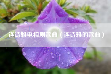 连诗雅电视剧歌曲（连诗雅的歌曲）