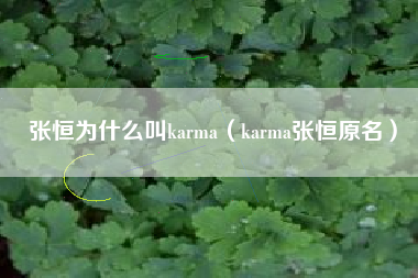 张恒为什么叫karma（karma张恒原名）