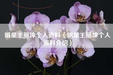 明星王丽坤个人资料（明星王丽坤个人资料介绍）