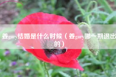 姜gary结婚是什么时候（姜gary哪一期退出的）