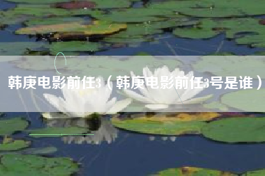 韩庚电影前任3（韩庚电影前任3号是谁）