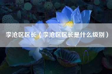 李沧区区长（李沧区区长是什么级别）