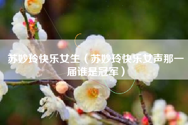 苏妙玲快乐女生（苏妙玲快乐女声那一届谁是冠军）