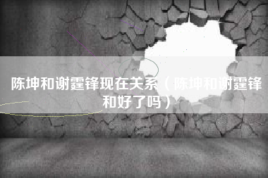 陈坤和谢霆锋现在关系（陈坤和谢霆锋和好了吗）