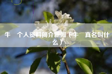 牛犇个人资料简介新闻（牛犇真名叫什么）