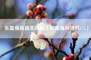 乐嘉身高真实身高（乐嘉身高资料173）