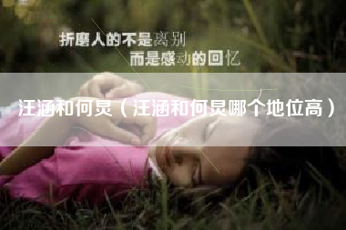 汪涵和何炅（汪涵和何炅哪个地位高）
