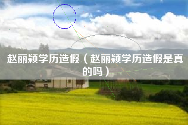 赵丽颖学历造假（赵丽颖学历造假是真的吗）