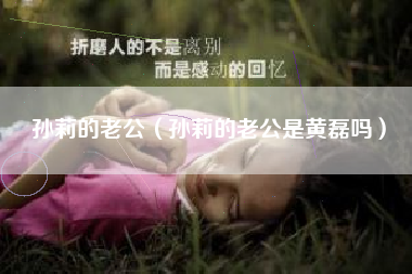 孙莉的老公（孙莉的老公是黄磊吗）