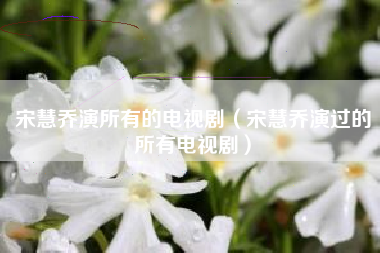 宋慧乔演所有的电视剧（宋慧乔演过的所有电视剧）