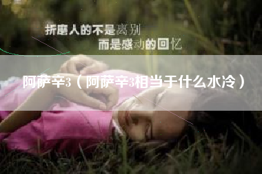 阿萨辛3（阿萨辛3相当于什么水冷）