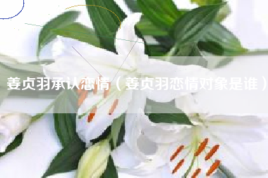 姜贞羽承认恋情（姜贞羽恋情对象是谁）