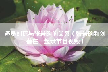 演员刘蓓与张若昀的关系（张若昀和刘蓓在一起录节目视频）