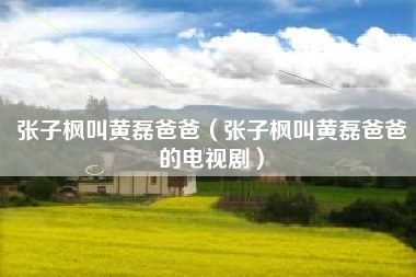 张子枫叫黄磊爸爸（张子枫叫黄磊爸爸的电视剧）