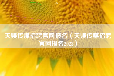 天娱传媒招聘官网报名（天娱传媒招聘官网报名2023）