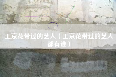 王京花带过的艺人（王京花带过的艺人都有谁）