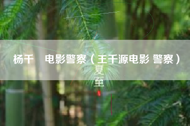 杨千嬅电影警察（王千源电影 警察）