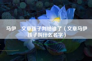 马伊琍文章孩子判给谁了（文章马伊琍孩子叫什么名字）