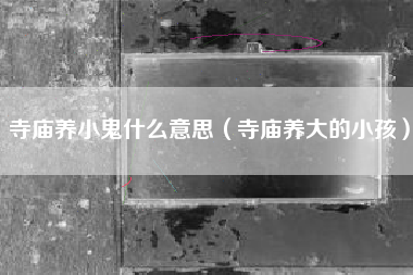 寺庙养小鬼什么意思（寺庙养大的小孩）