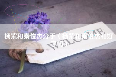 杨紫和秦俊杰分手（杨紫和秦俊杰和好了吗）