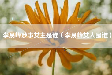 李易峰涉事女主是谁（李易峰女人是谁）