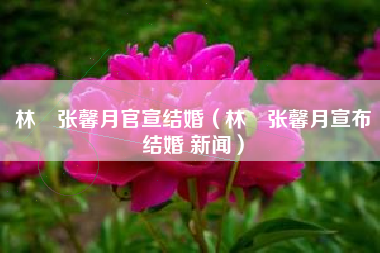 林峯张馨月官宣结婚（林峯张馨月宣布结婚 新闻）