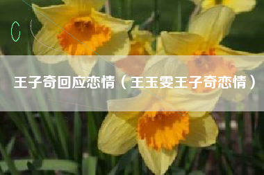 王子奇回应恋情（王玉雯王子奇恋情）