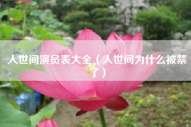 人世间演员表大全（人世间为什么被禁了）