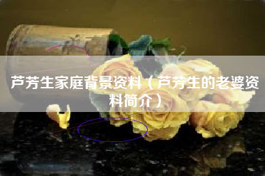芦芳生家庭背景资料（芦芳生的老婆资料简介）