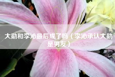 大勋和李沁最后成了吗（李沁承认大勋是男友）