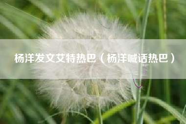 杨洋发文艾特热巴（杨洋喊话热巴）