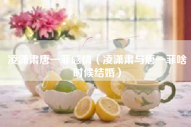 凌潇肃唐一菲感情（凌潇肃与唐一菲啥时候结婚）
